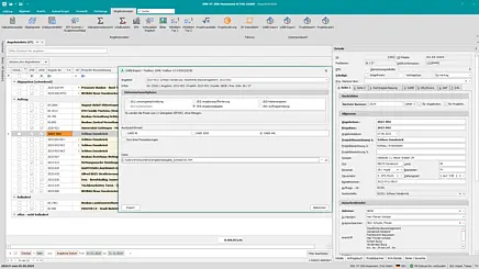 Benutzeroberfläche der Baukalkulation in Pro-Bau/S® AddOne mit EFB-Zuschlagsberechnung, Positionsübersicht und integrierter GAEB-Verarbeitung.