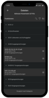 Screenshot der Dokumentenstruktur in Pro-Bau/S® AddOne mit Ablage nach Adresse, inklusive Rechnungen und Schriftverkehr im Überblick.
