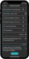 Bau AppOne Leistungen und Tätigkeiten in der App erfassen
