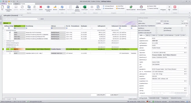 Aufträge - Faktura Pro-Bau/S Bausoftware