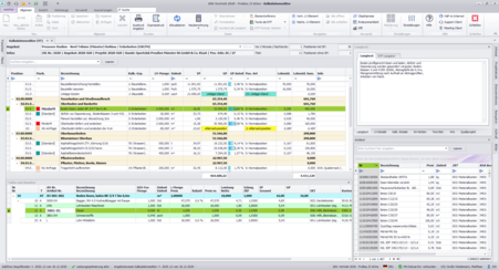 Screenshot Bausoftware, Angebots- Kalkulationseditor, Pro-Bau/S® AddOne