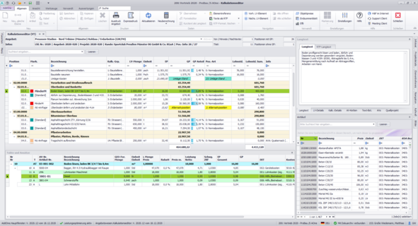 Bausoftware, Angebots- Kalkulationseditor, Pro-Bau/S® AddOne